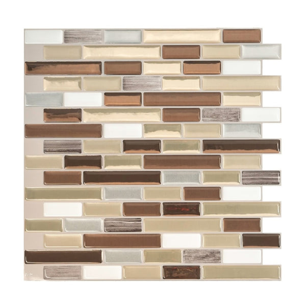 Smart Tiles SM1053-4 Mosaik Series Wall Tile, Straight Edge