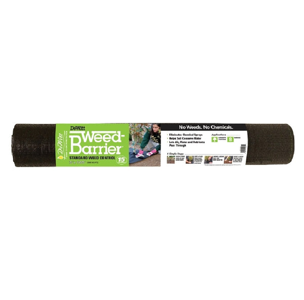 DeWitt DWB153100 Weed Barrier, Polypropylene, Black