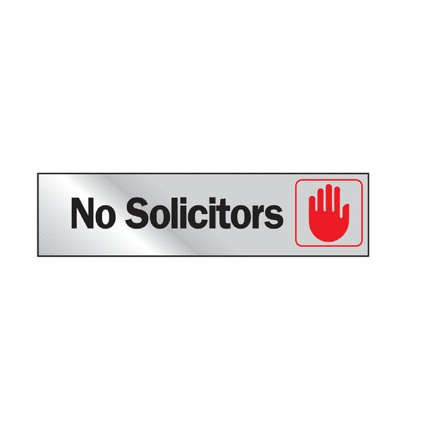 HY-KO 473 Graphic No Solicitors Sign, Vinyl, 2 Inch x 8 Inch