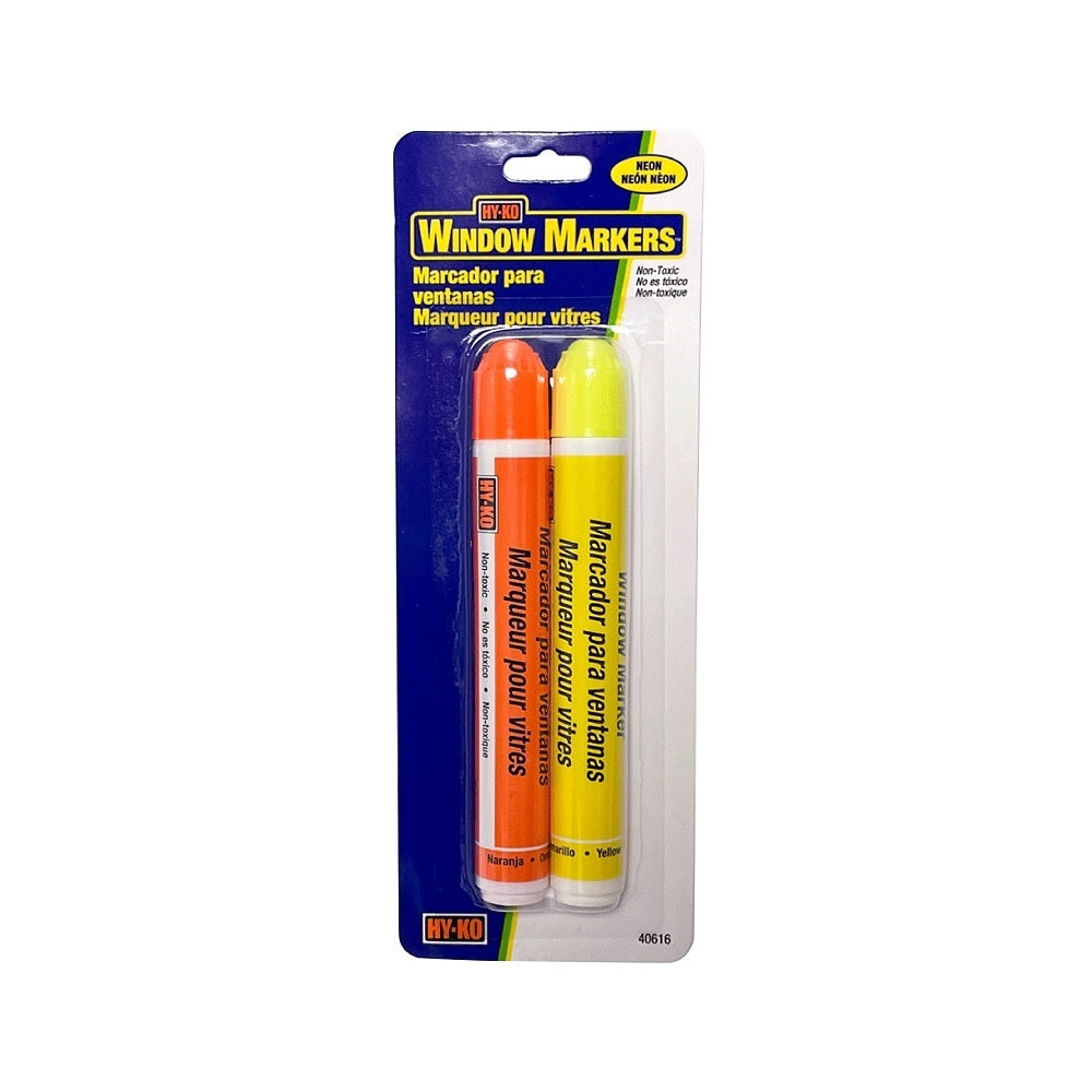 HY-KO 40616 Neon Window Marker, Yellow/Orange – Toolbox Supply