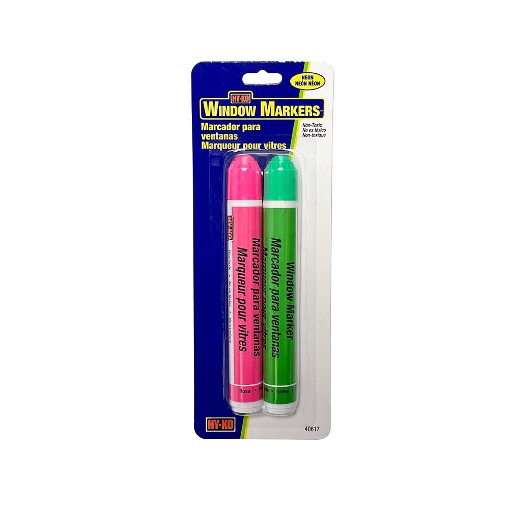 Hy-Ko 40617 Neon Window Marker, Pink/Green