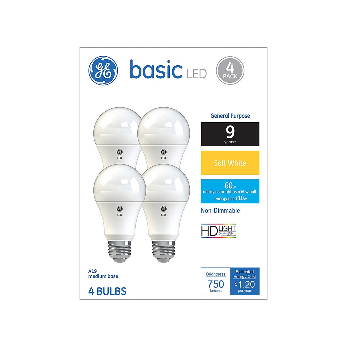GE 36993 Basic HD LED Bulb, 10 Watt
