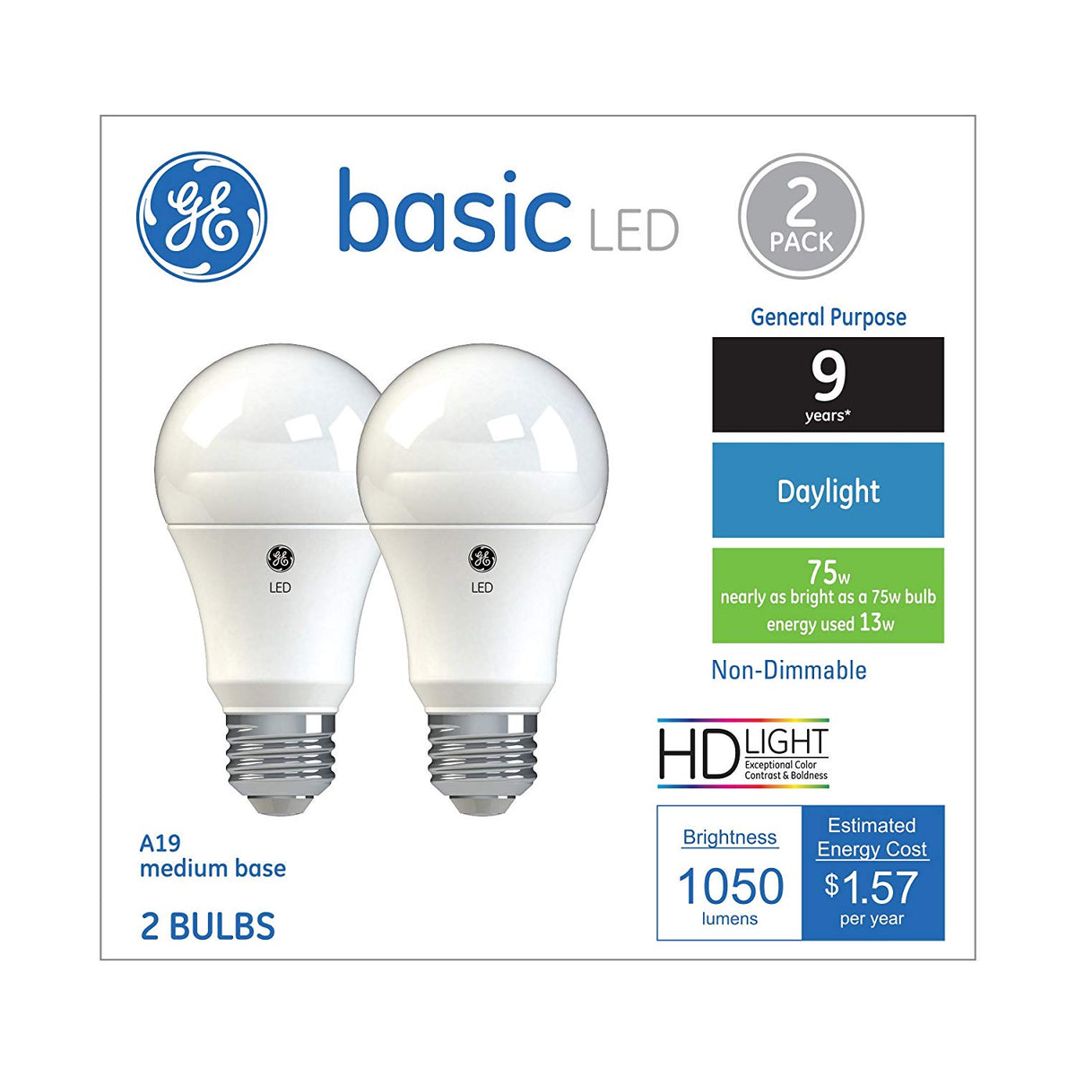 GE 37019 Basic LED Bulb, 13 Watt
