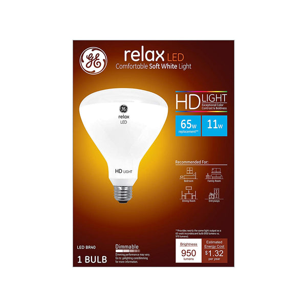 GE 43058 Relax HD Reflector LED Bulb, 11 Watt