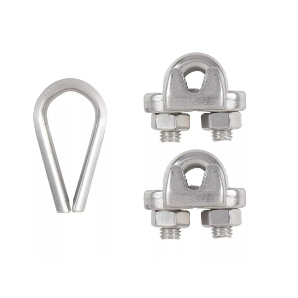 National Hardware N100-345 Cable Clamp Kit, 1/4 Inch, Stainless Steel