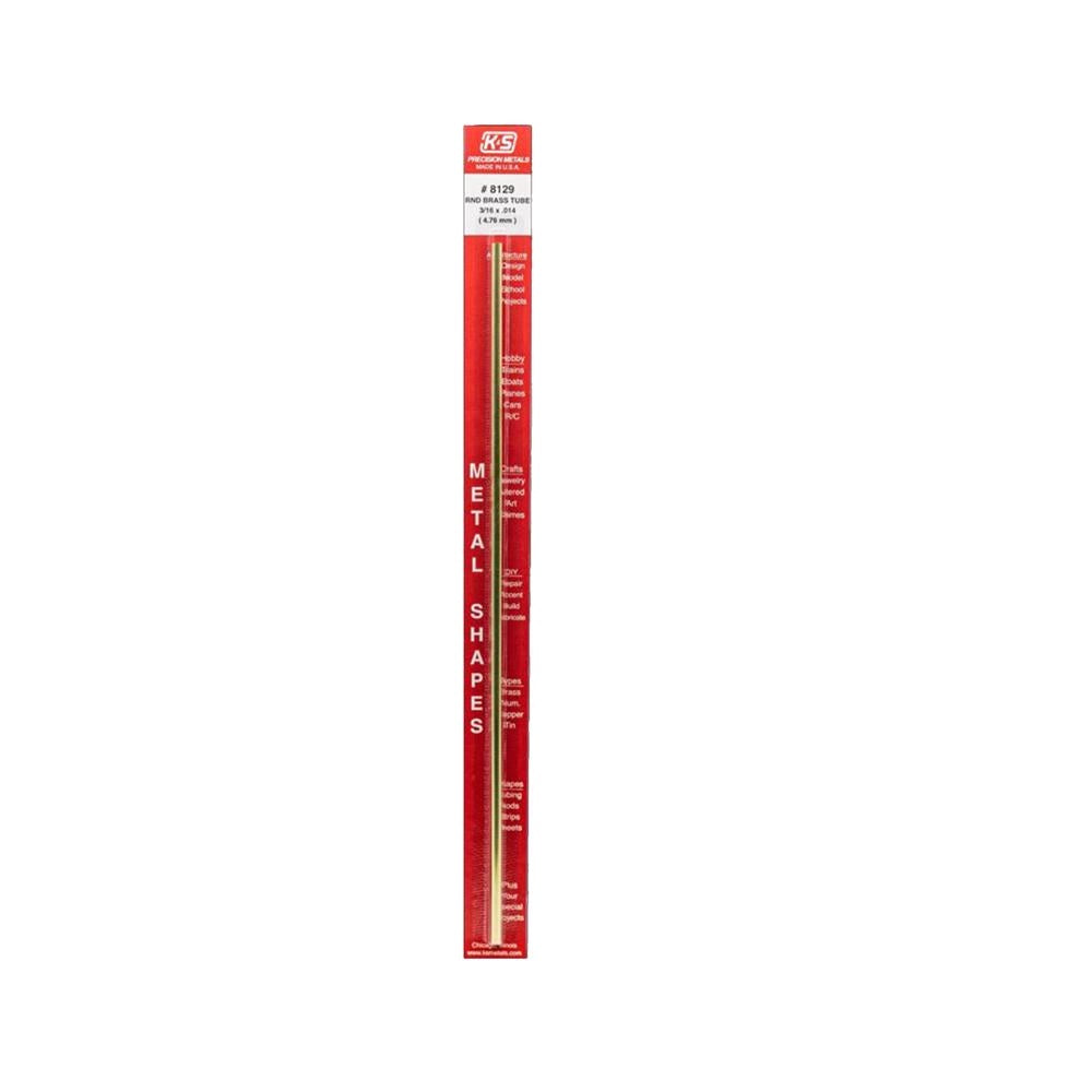 K & S 8129 Round Metal Tube, 12 Inch x 3/16 Inch