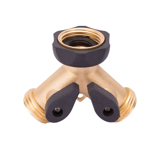 Landscapers Select GB9105A3L Garden Hose Y-Connector With Shut-Off, Brass