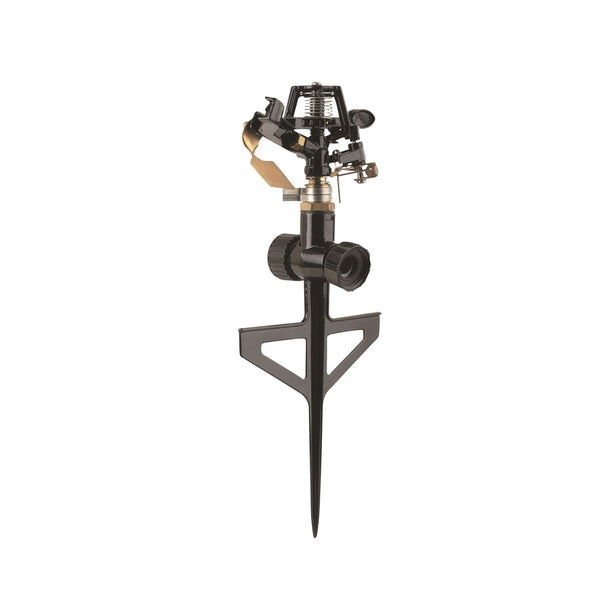 Landscapers Select GS8170 Lawn Sprinkler with Step Spike, Black, Zinc