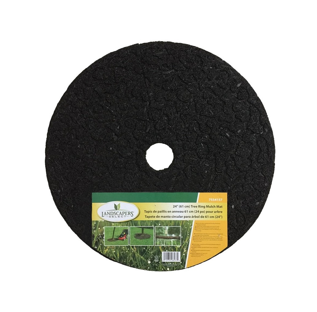 Landscapers Select M-10101-3L Tree Ring Mulch Mat, Dark Brown, 24 in