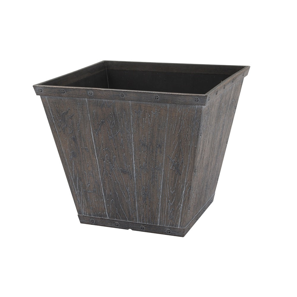 Landscapers Select S17050410-01-A Square Barn Planter, High-Density Resin