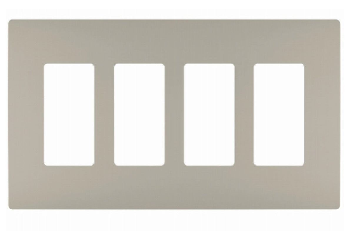 Legrand RWP264NICC6 4-Gang Decorator Wall Plate, Nickel