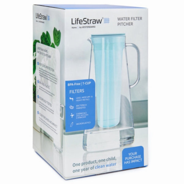 LifeStraw LSH7PLWH01 7-Cup Water Filter Pitcher, White