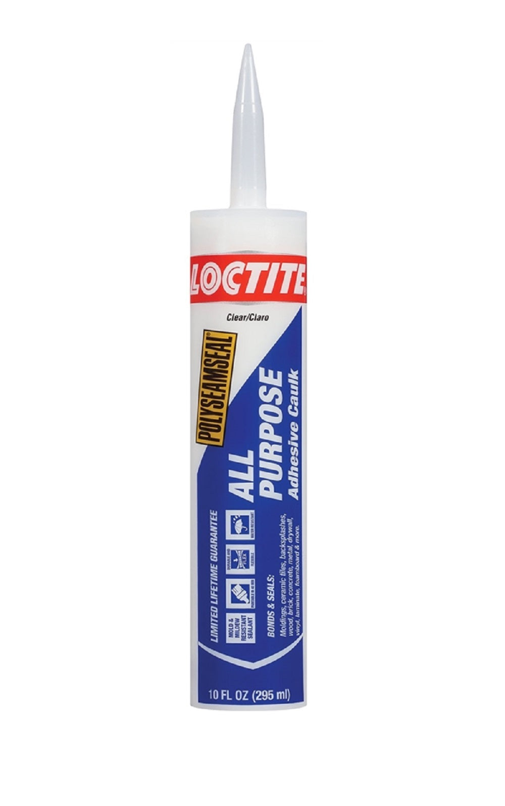 Loctite 2154740 2-In-1 Polyseamseal Adhesive Caulk, 10 Oz., Clear