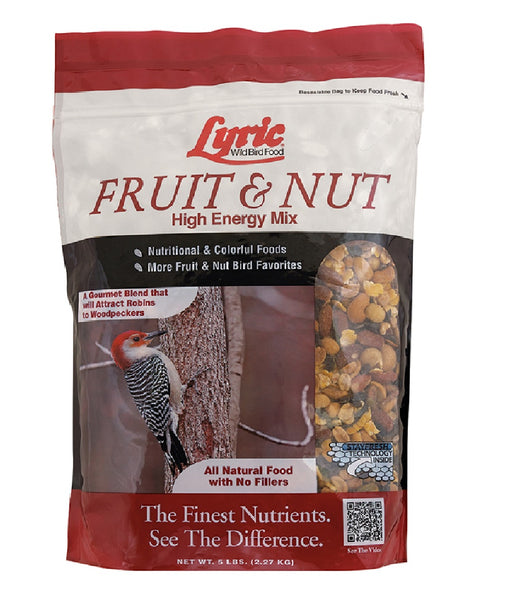 Lyric 26-47343 Fruit & Nut High-Energy Wild Bird Premium Mix Food, 5 Lbs