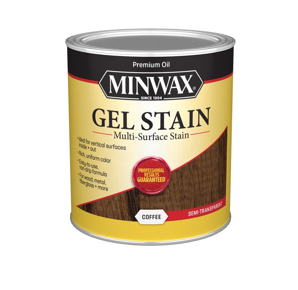 Minwax 660910000 Gel Stain Semi-Transparent Oil-Based Gel Stain, Coffee, 1 Quart
