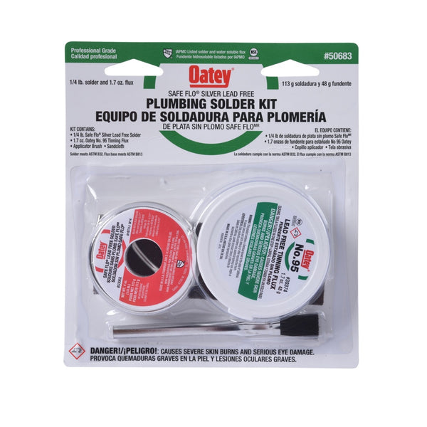 Oatey 50683 Safe-Flo Lead Free Plumbing Solder Kit 8 Oz, Silver