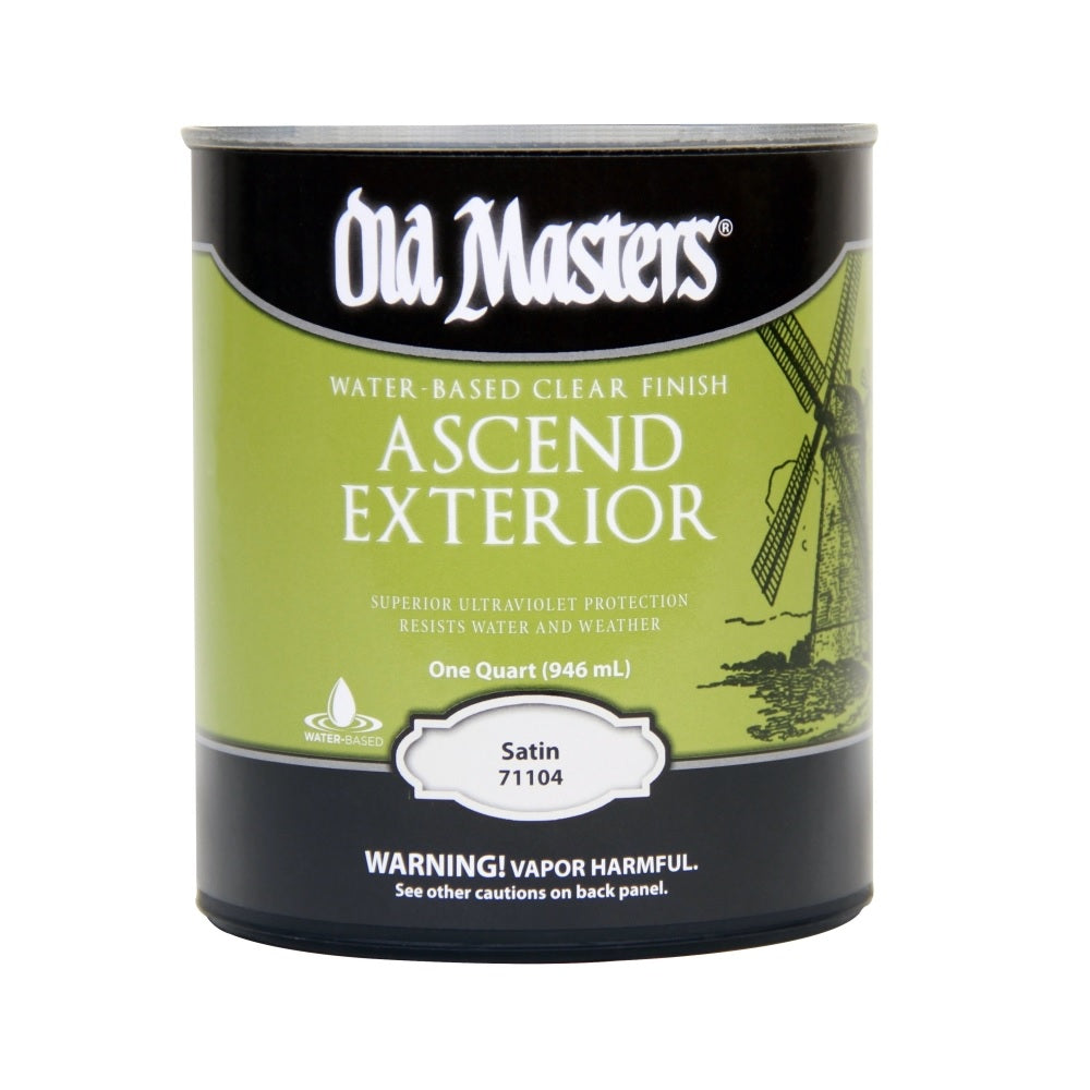 Old Masters 71104 Ascend Exterior Water-Based Finish, Satin, 1 Quart