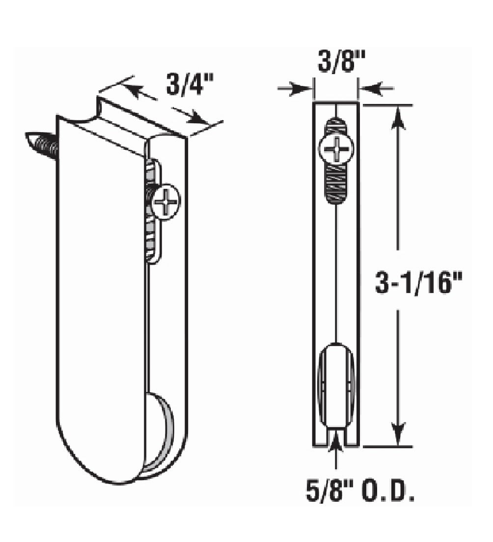 Prime-Line B 668 Screen Door Roller Assembly, Nylon