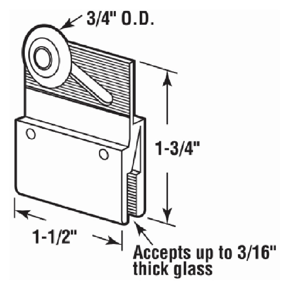 Prime-Line M 6145 Frameless Shower Door Roller Assembly, 3/4 Inch