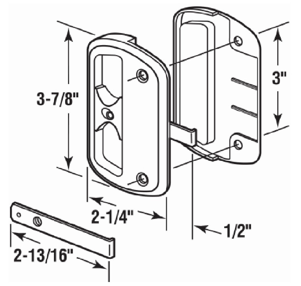Prime Line A 186 Sliding Screen Door Handle & Latch, Black