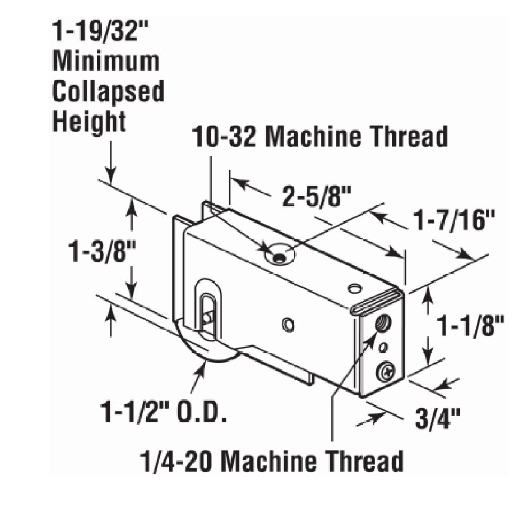 Prime Line D 1831 Steel Ball Bearing Sliding Door Roller Assembly