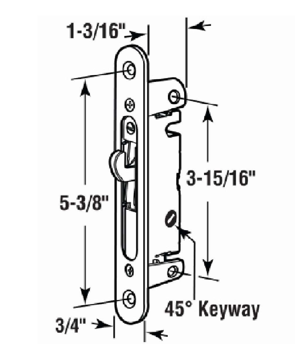 Prime Line E 2468 Mortise Lock with Security Adaptor Plate, 5-3/8 Inch