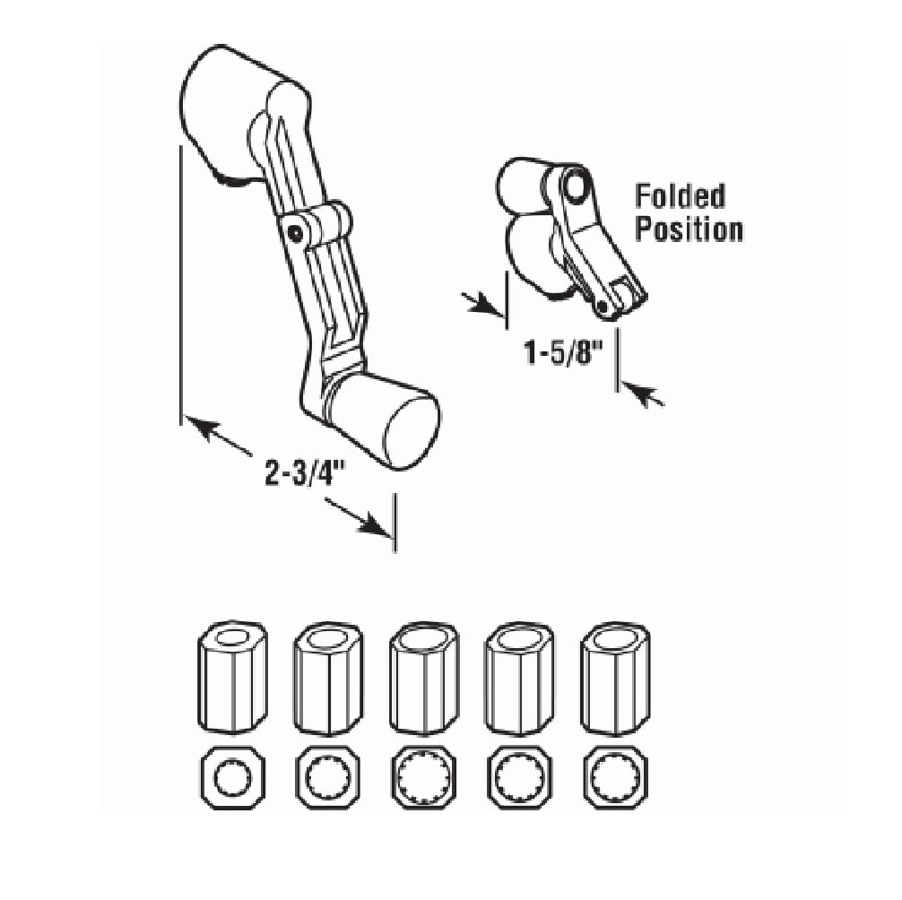 Prime Line H 3962 Universal Folding Crank Handle, White
