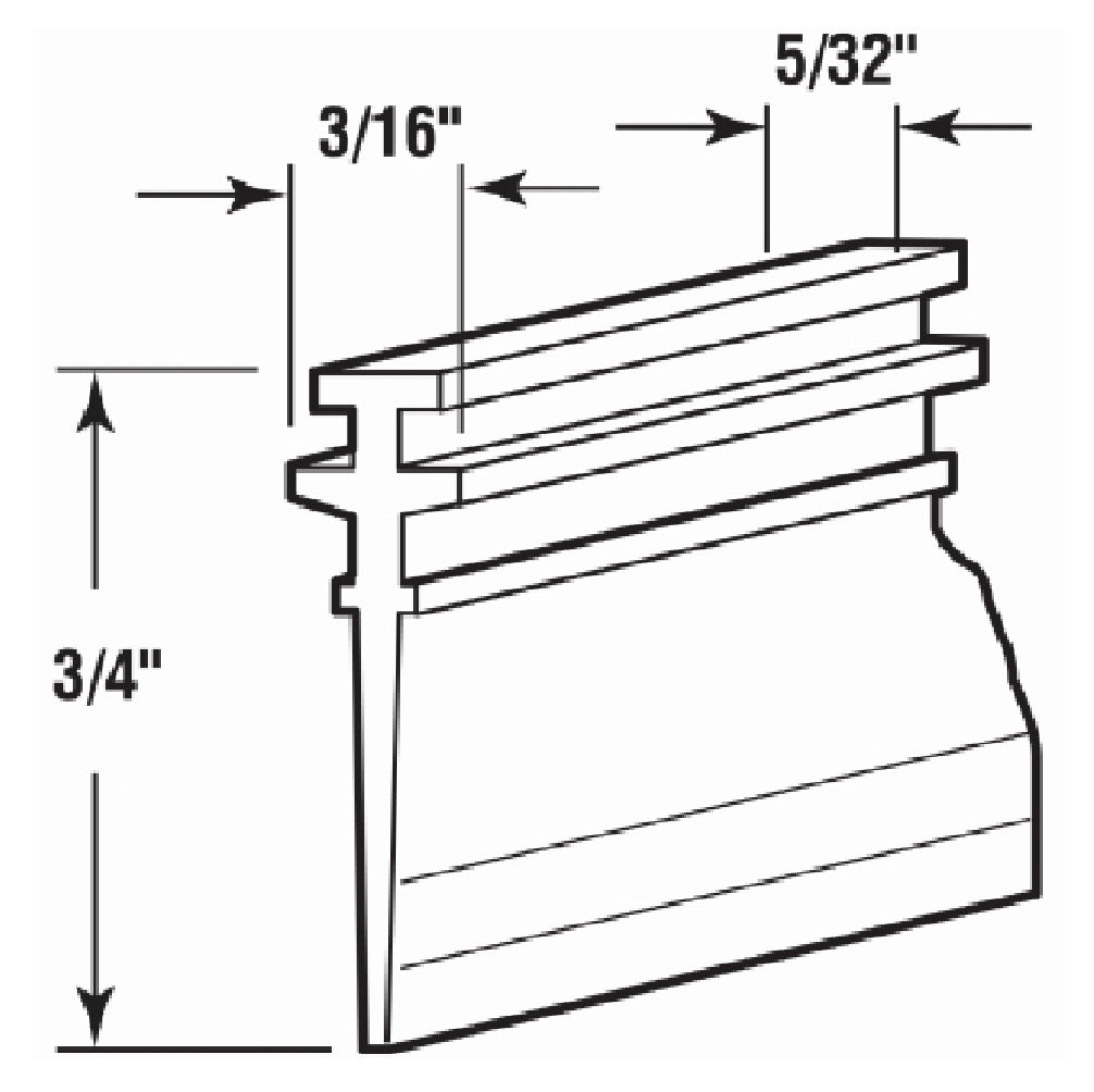 Prime Line M 6228 Shower Door Bottom Sweep, 36 Inch x 5/32 Inch