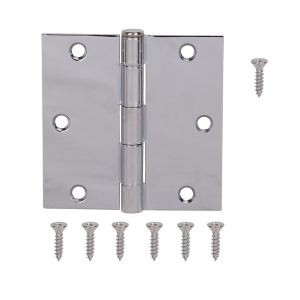 ProSource 20338BCX Square Corner Door Hinge, Bright Chrome