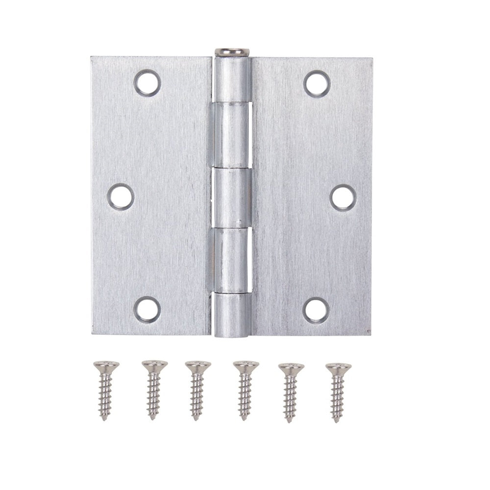 ProSource 20338SCX Square Corner Door Hinge, Steel, Satin Chrome