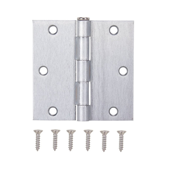 ProSource 20338SCX Square Corner Door Hinge, Steel, Satin Chrome