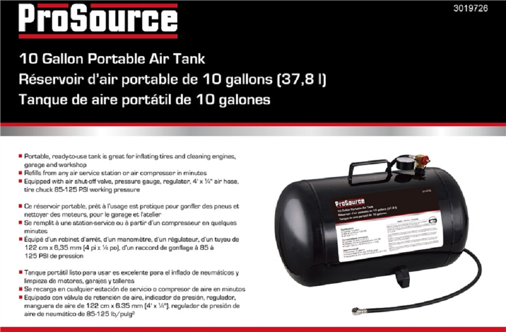 ProSource AT10 Portable Air Tank, 10 Gallon