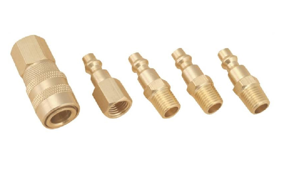 ProSource DZA019 Hose Coupler Set, Solid Brass, 5-Piece
