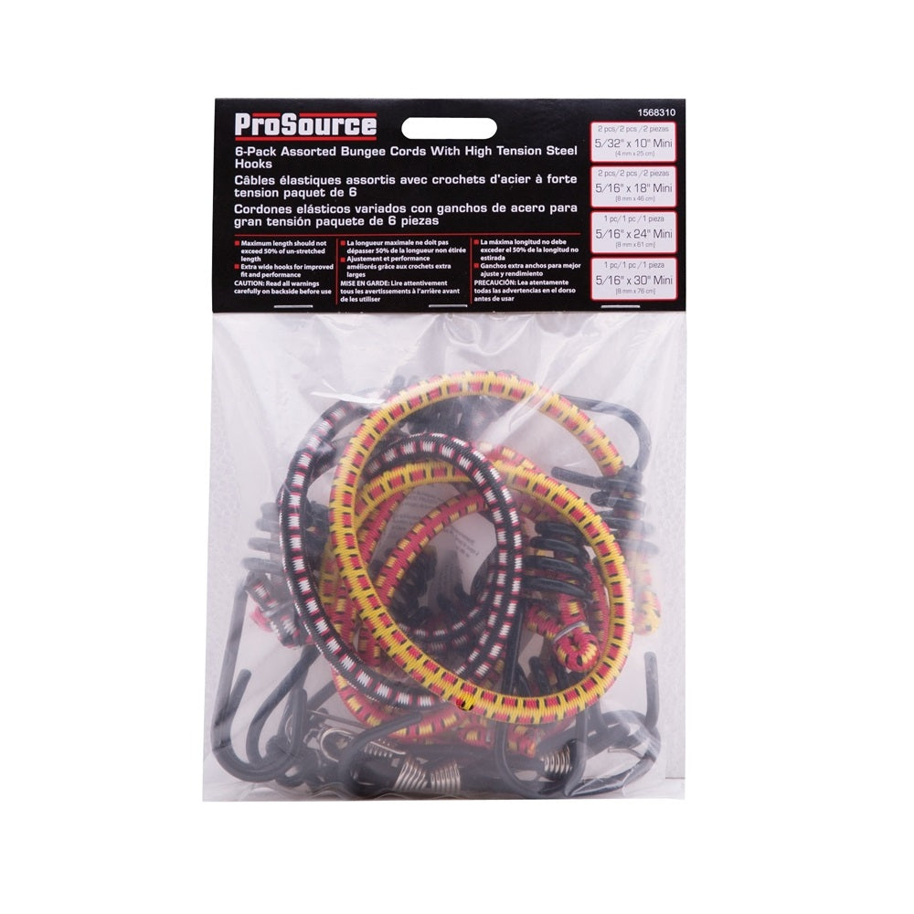 ProSource FH64078 Bungee Stretch Cord Set, Polypropylene