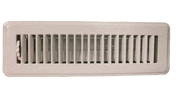 ProSource FR01-2X10W Floor Register, 2 Inch  x 10 Inch, White