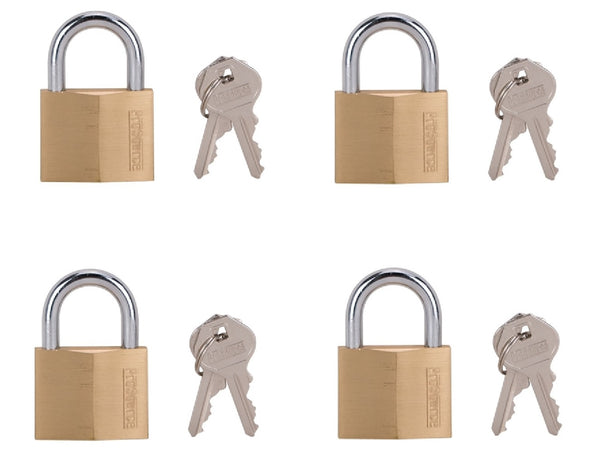 ProSource HD-240DX4-3L Padlocks, Solid Brass
