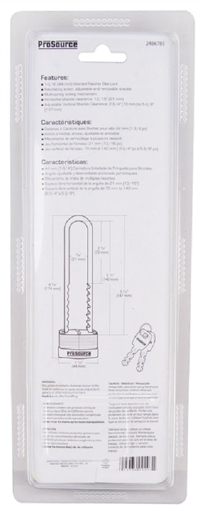 ProSource HD-520D-3L Steel Warded Padlock With Bumper