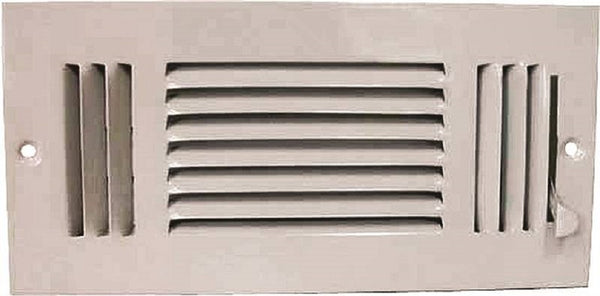 ProSource SW03-10X4 3 Way Sidewall Registers, 10 Inch x 4 Inch, White