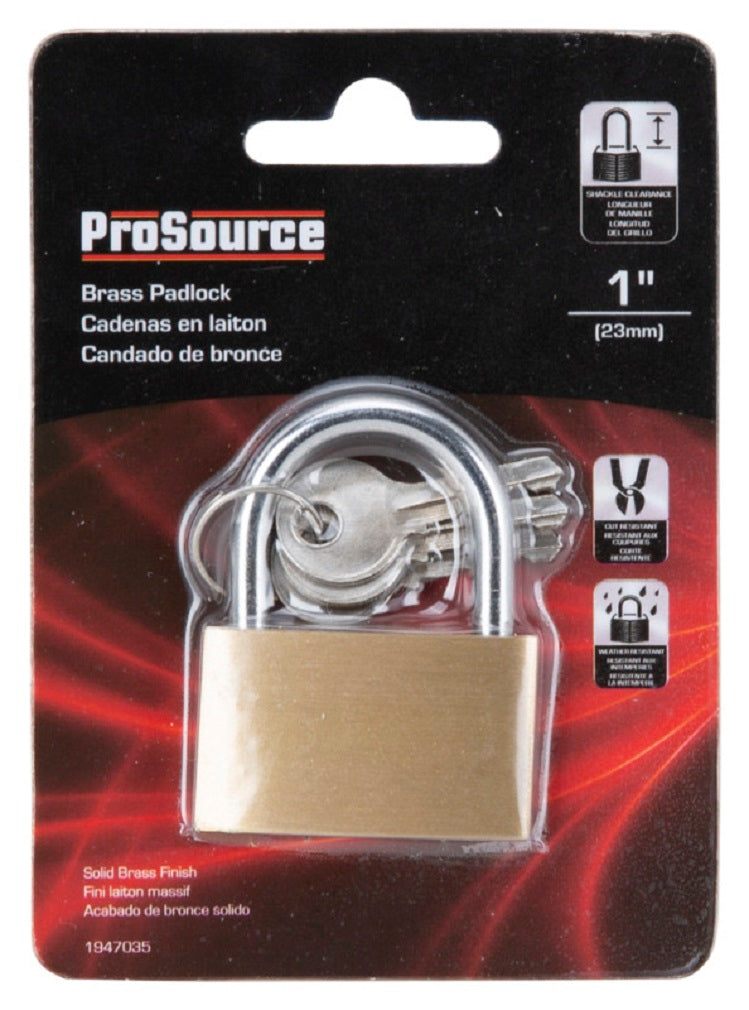 ProSource TGE-BP403L 1-1/2" Brass Padlock 3Key