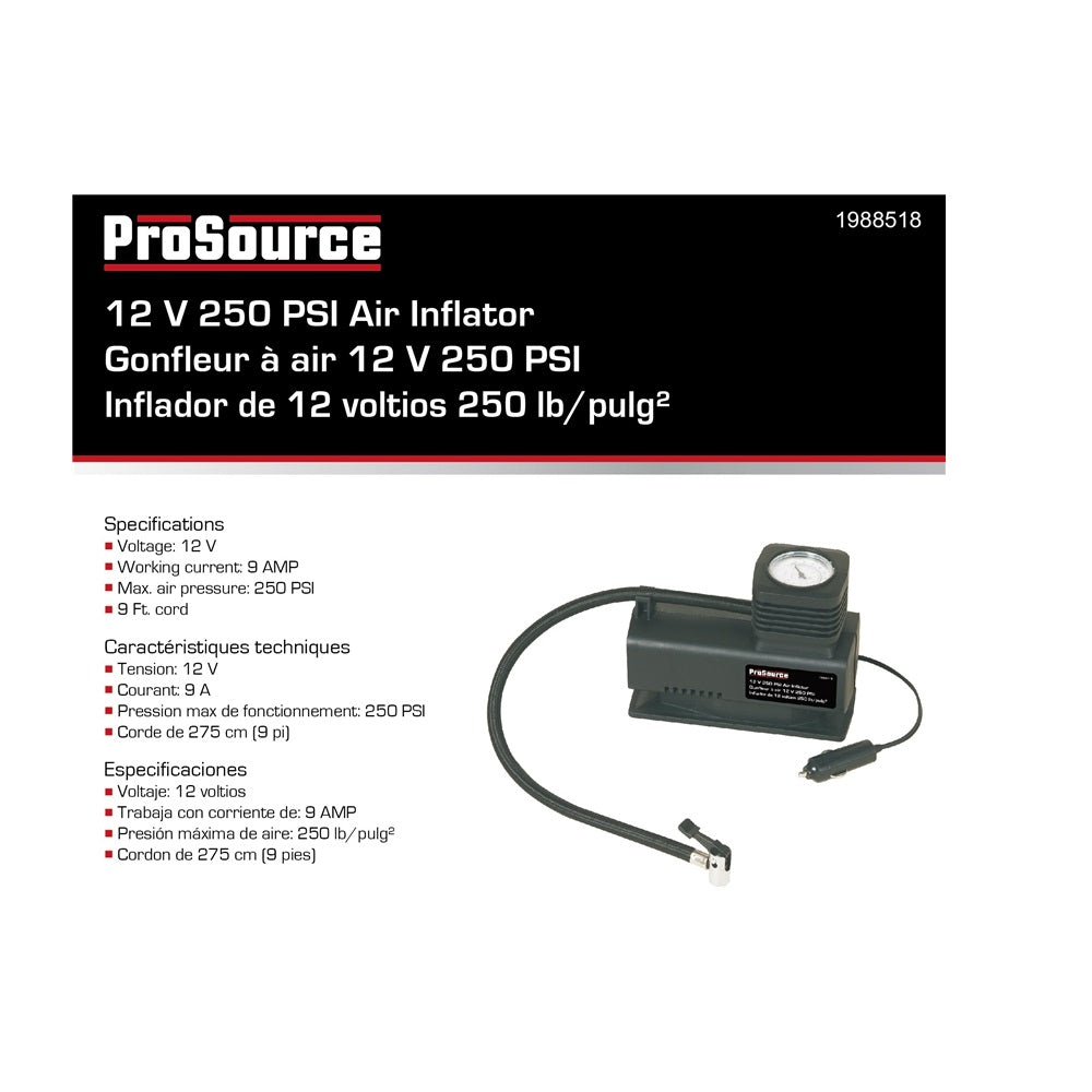 ProSource TPG-ACR250PSI3L Air Compressor, 12 Volt