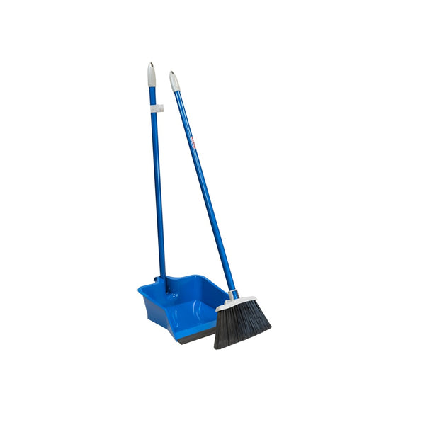 Quickie 429 Stand-Up Long Handled Dustpan And Brush Set, Plastic
