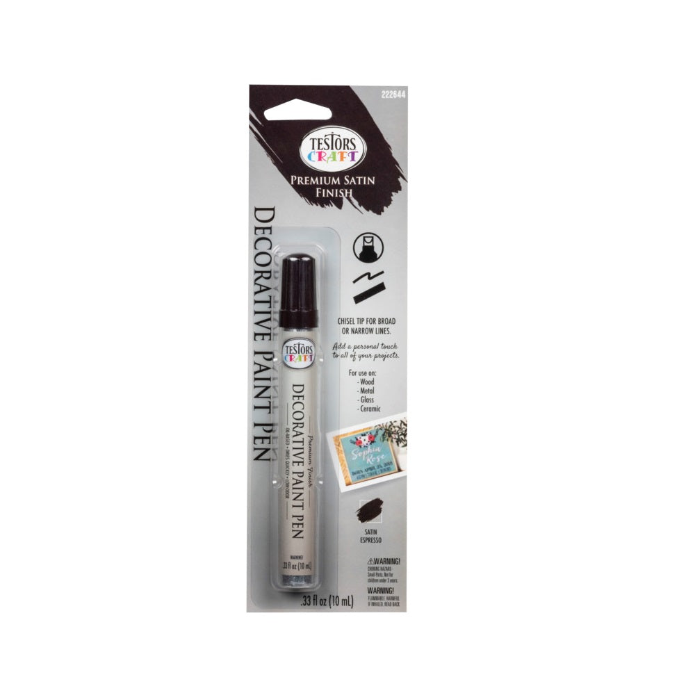 Rust-Oleum 222644 Testors Decorative Paint Pen, Chisel Tip, Espresso