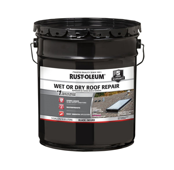 Rust-Oleum 301990 Cement Roof Repair, Black, 5 Gallon