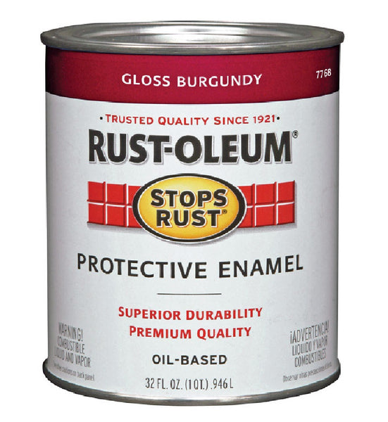 Rust-Oleum 7768502 Stops Rust Protective Enamel, Gloss Burgundy, 1-Quart