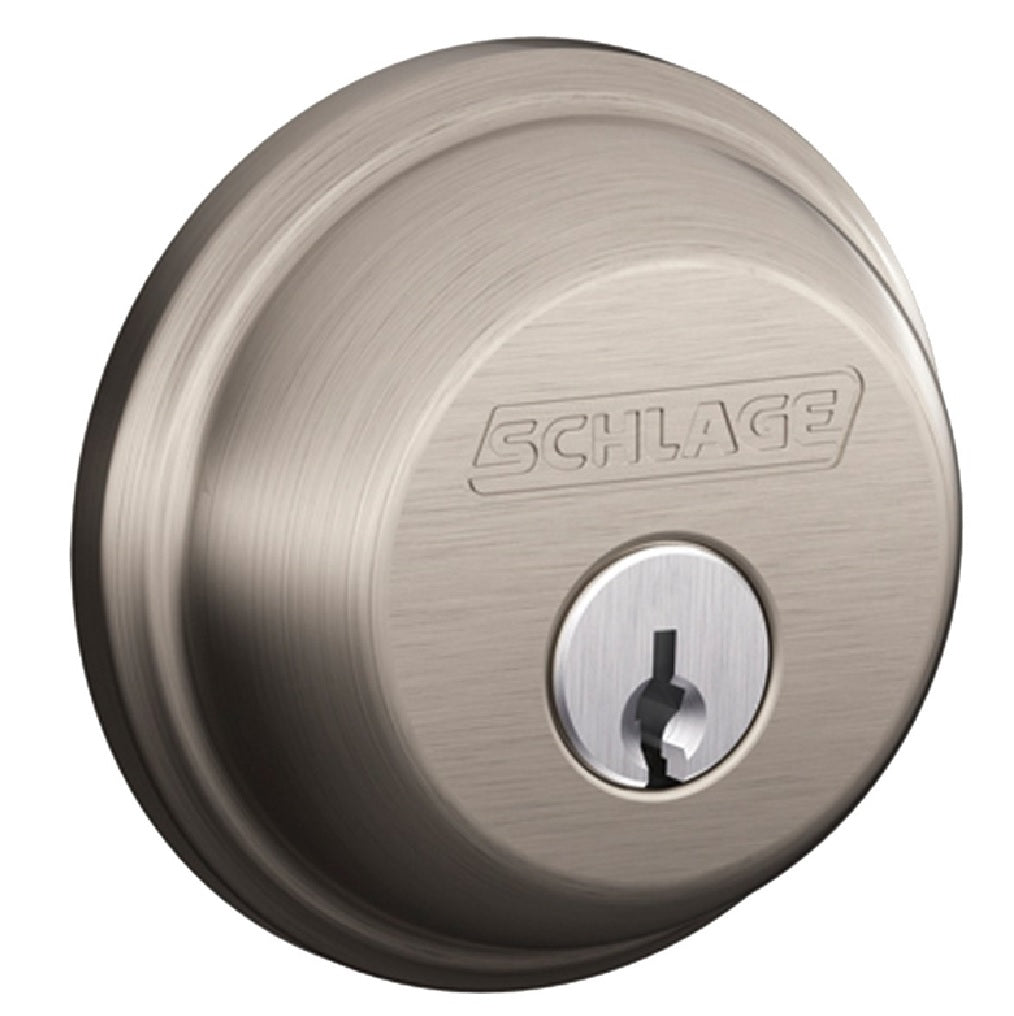 Schlage B60NV619 KA4 Single Cylinder Deadbolt, Satin Nickel