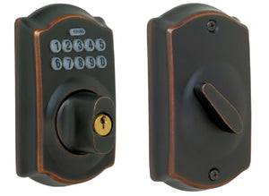 Schlage BE365VCAM716 Camelot Keypad Deadbolt, Aged Bronze