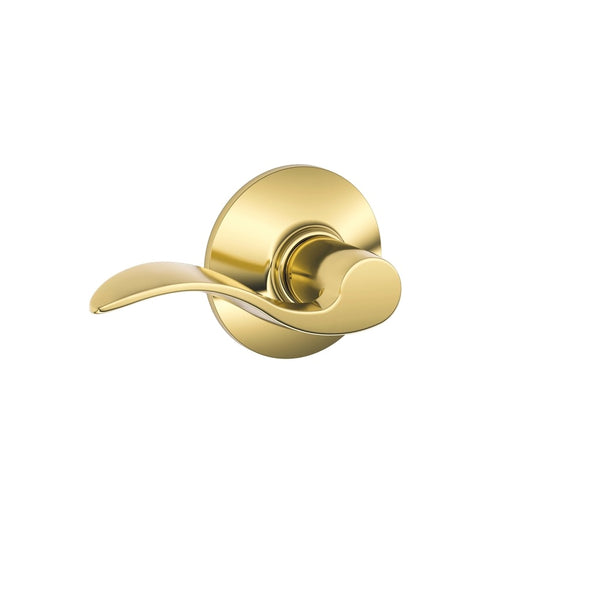 Schlage F10V-ACC-605 Accent Passage Lever Lockset, Bright Brass