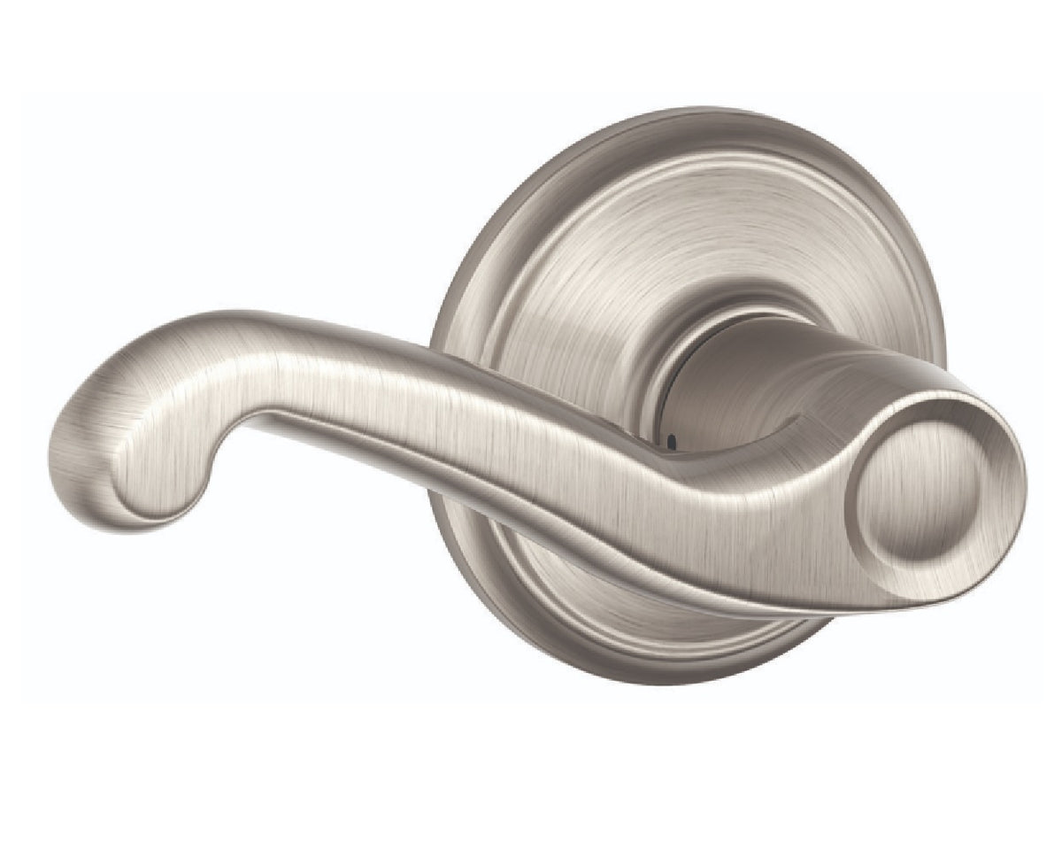 Schlage F10V-FLA-619 Flair Design Passage Lever Lockset, Satin Nickel