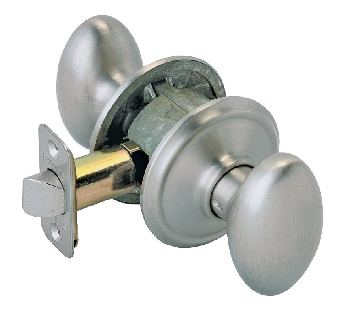 Schlage F10V-SIE-619 Siena Egg Knob Design Passage Lockset, Satin Nickel