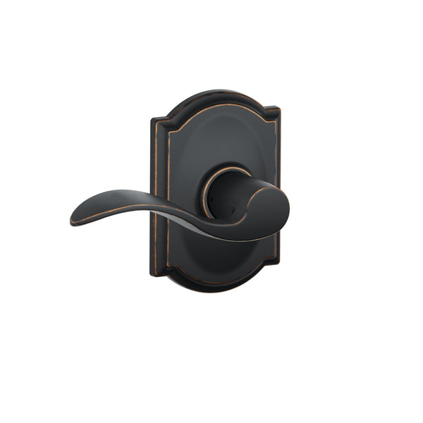 Schlage F10VACC716CAM Accent Passage Lever Lockset, Aged Bronze